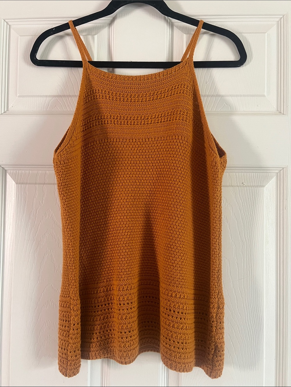 Wonderly Crocheted Tank in Warm Rust Orange